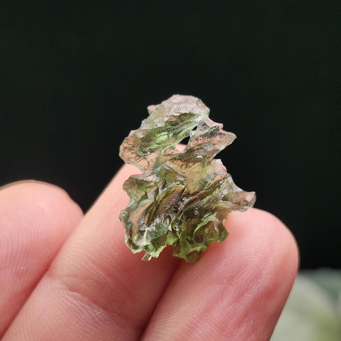 Besednice "Hedgehog" Moldavite 1.73g with Natural HOLE