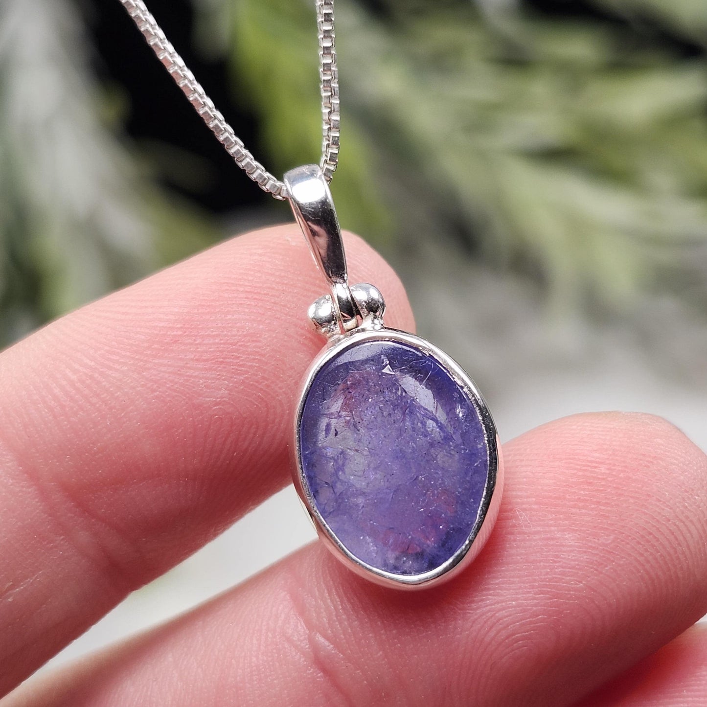 Polished Tanzanite Pendant, Sterling Silver