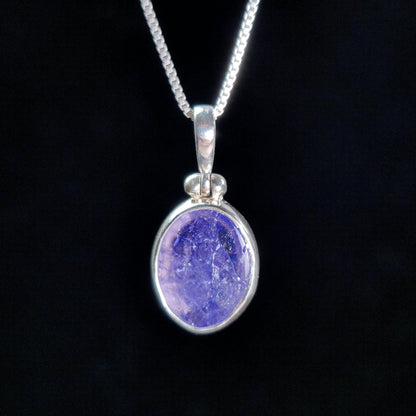 Polished Tanzanite Pendant, Sterling Silver