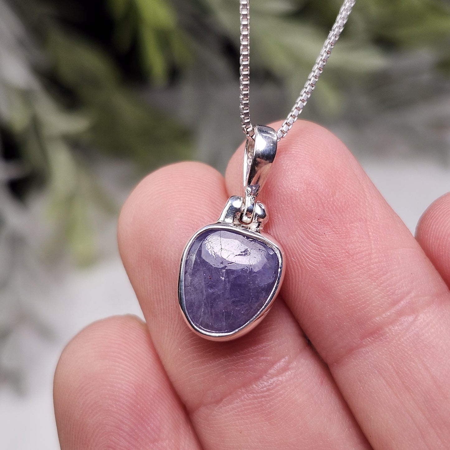 Polished Tanzanite Pendant, Sterling Silver