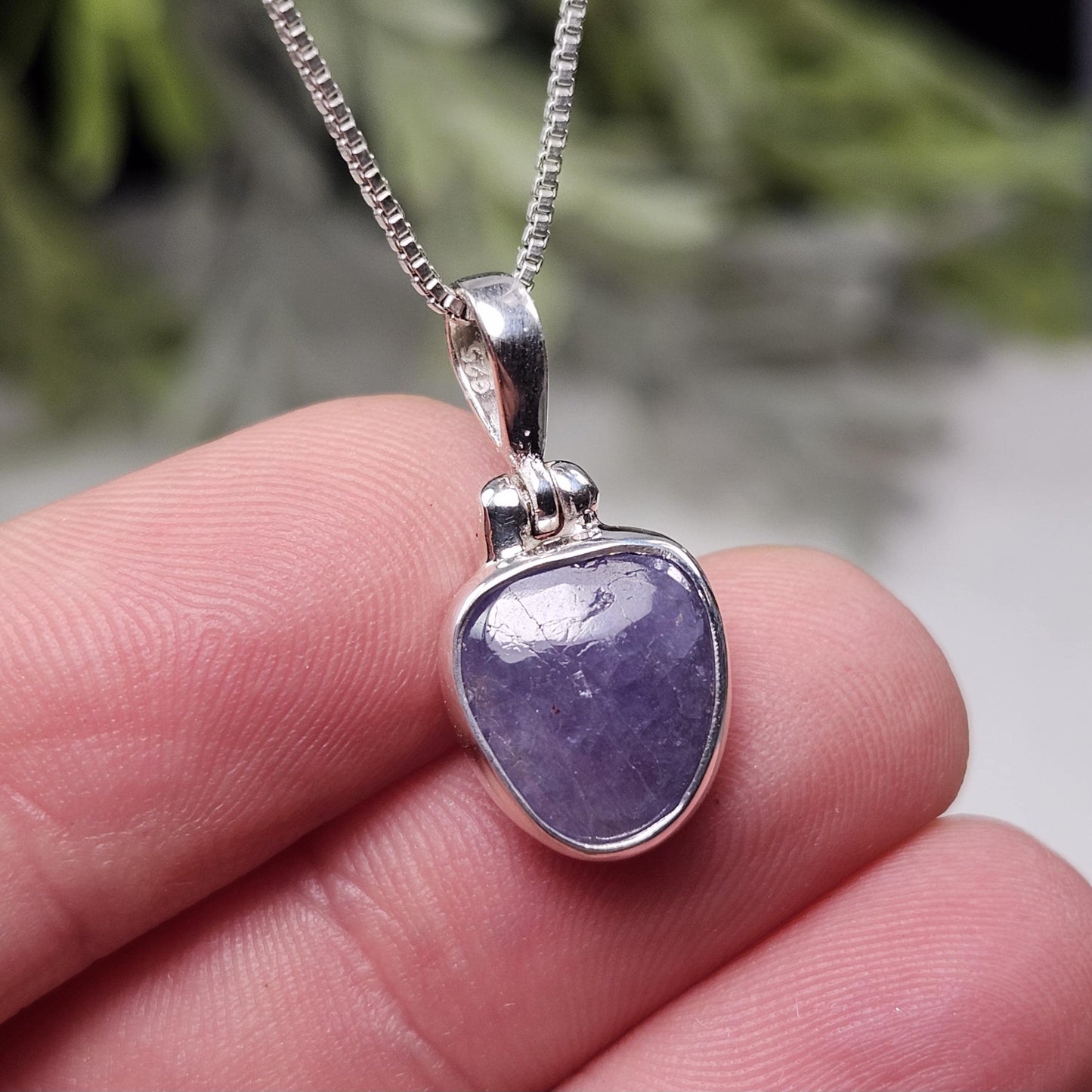 Polished Tanzanite Pendant, Sterling Silver