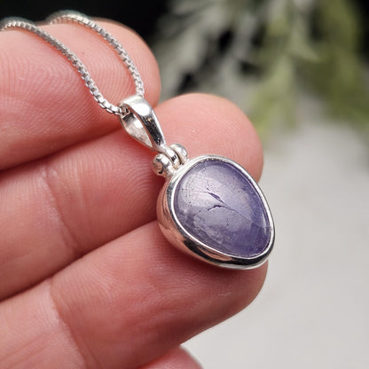 Polished Tanzanite Pendant, Sterling Silver