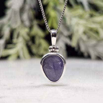 Polished Tanzanite Pendant, Sterling Silver