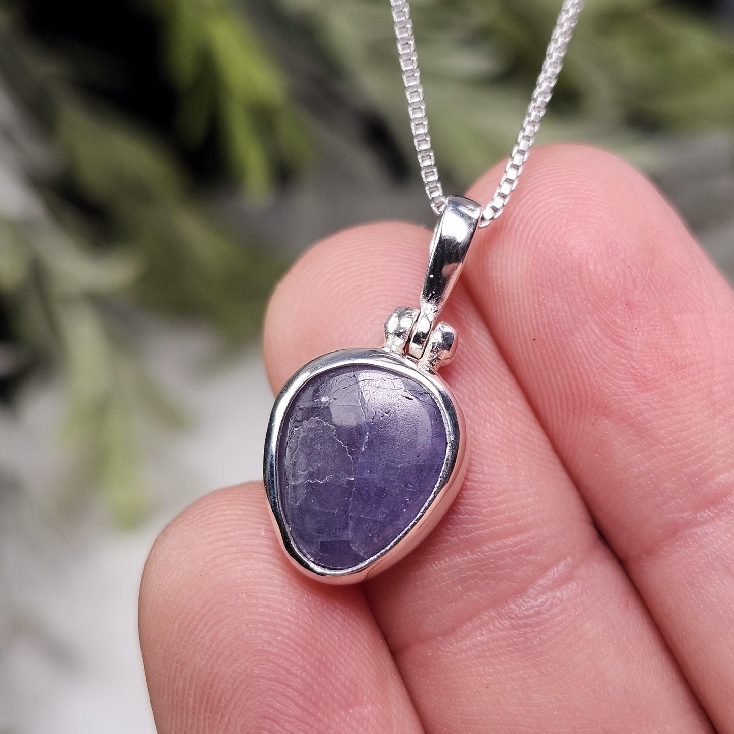 Polished Tanzanite Pendant, Sterling Silver