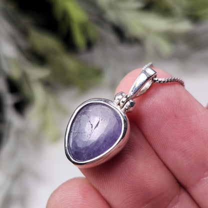 Polished Tanzanite Pendant, Sterling Silver
