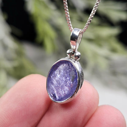 Polished Tanzanite Pendant, Sterling Silver