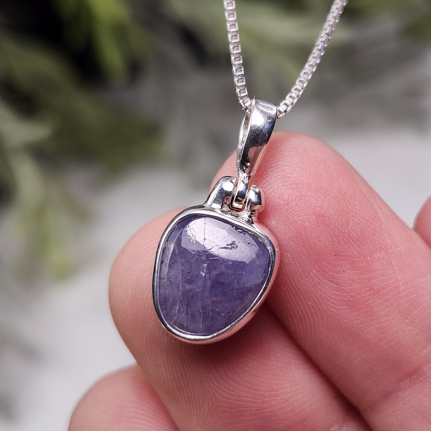 Polished Tanzanite Pendant, Sterling Silver
