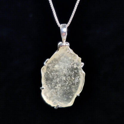 Libyan Desert Glass Pendant, Sterling Silver
