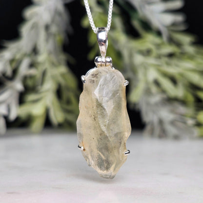 Libyan Desert Glass Pendant, Sterling Silver