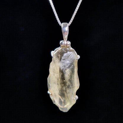 Libyan Desert Glass Pendant, Sterling Silver