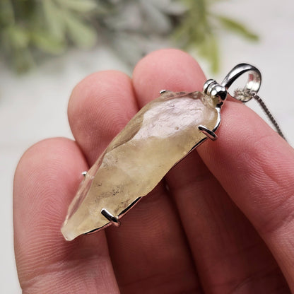 Libyan Desert Glass Pendant, Sterling Silver