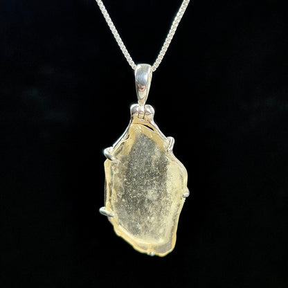 Libyan Desert Glass Pendant, Sterling Silver