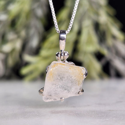 Golden Phenacite Pendant, Sterling Silver