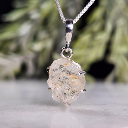 Clear Phenacite Pendant, Sterling Silver