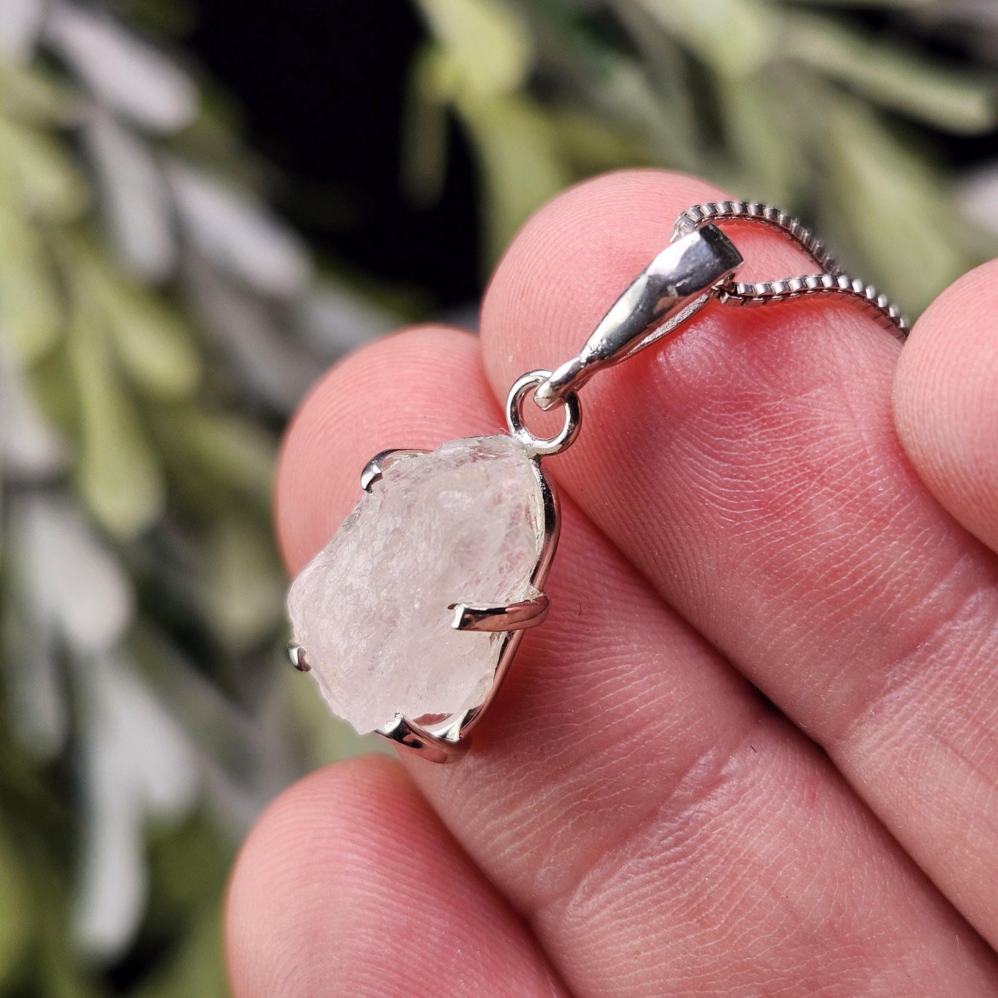 Terminated Phenacite Pendant, Sterling Silver