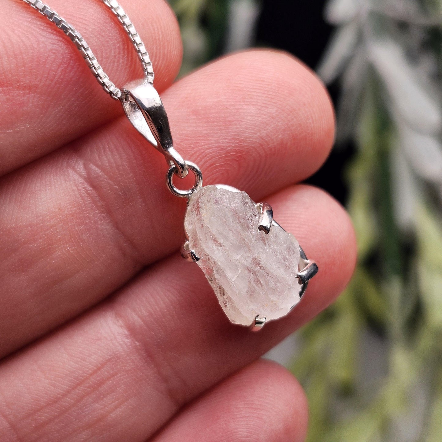 Terminated Phenacite Pendant, Sterling Silver