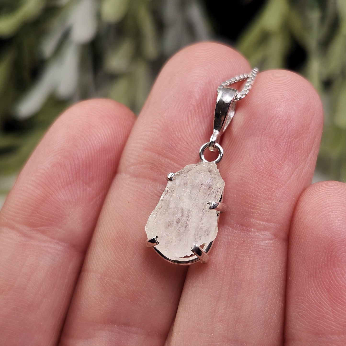 Terminated Phenacite Pendant, Sterling Silver