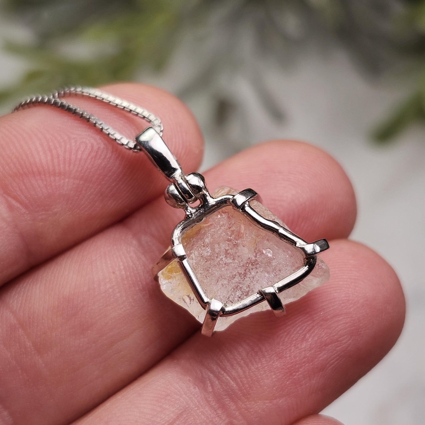Golden Phenacite Pendant, Sterling Silver