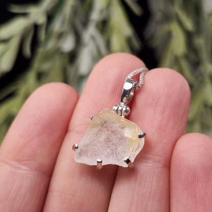 Golden Phenacite Pendant, Sterling Silver