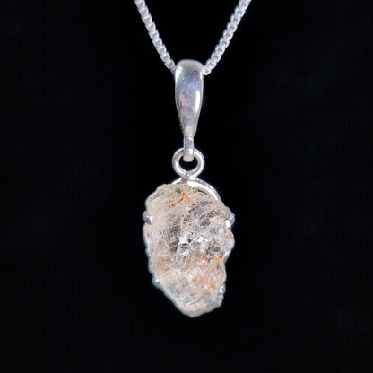 Etched Phenacite Pendant, Sterling Silver