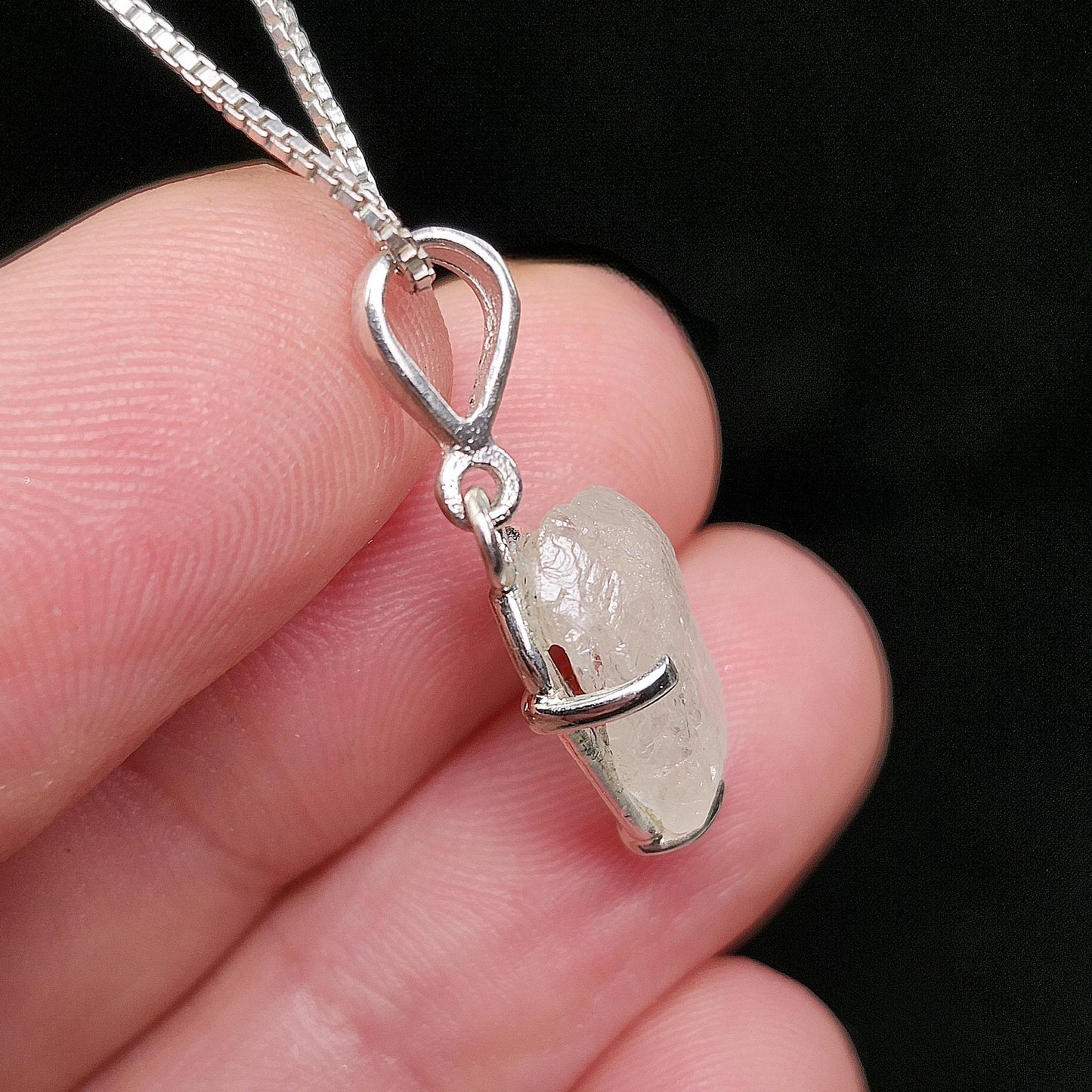 Terminated Phenacite Pendant, Sterling Silver