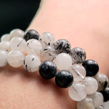 Black Tourmaline in Quartz Bracelet