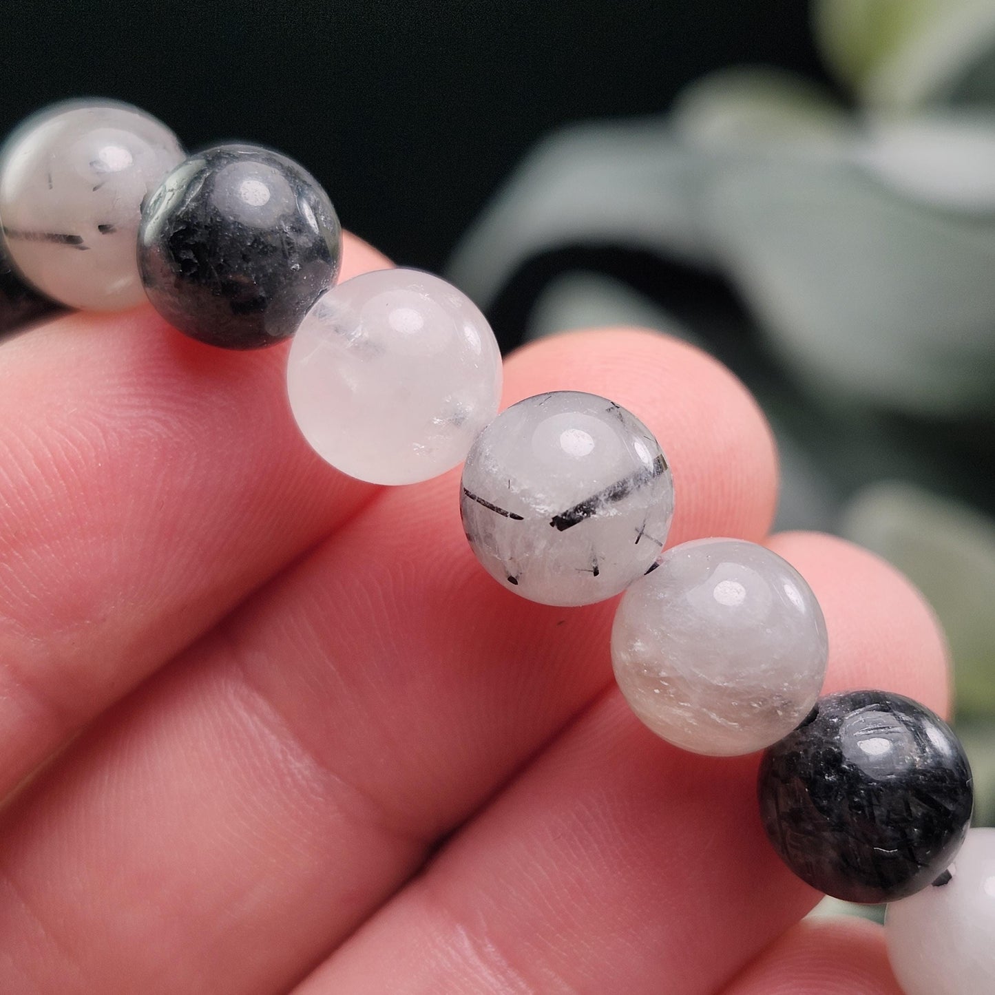 Black Tourmaline in Quartz Bracelet