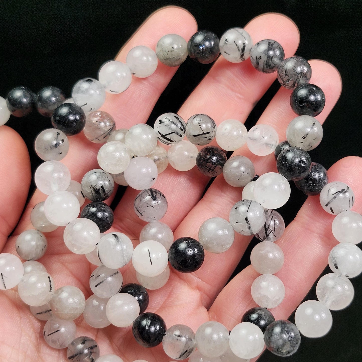 Black Tourmaline in Quartz Bracelet