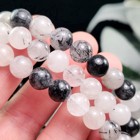 Black Tourmaline in Quartz Bracelet