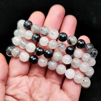 Black Tourmaline in Quartz Bracelet