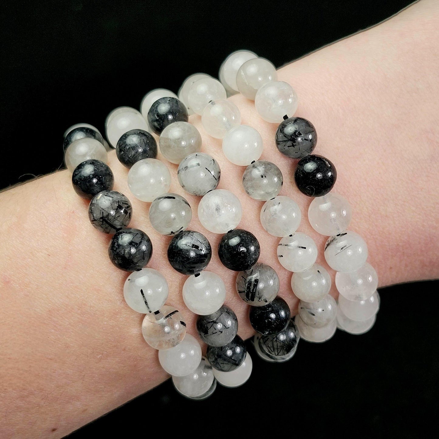 Black Tourmaline in Quartz Bracelet