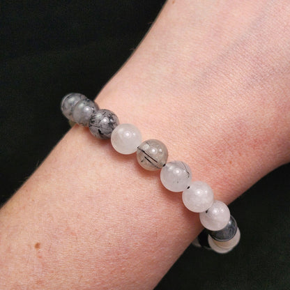 Black Tourmaline in Quartz Bracelet