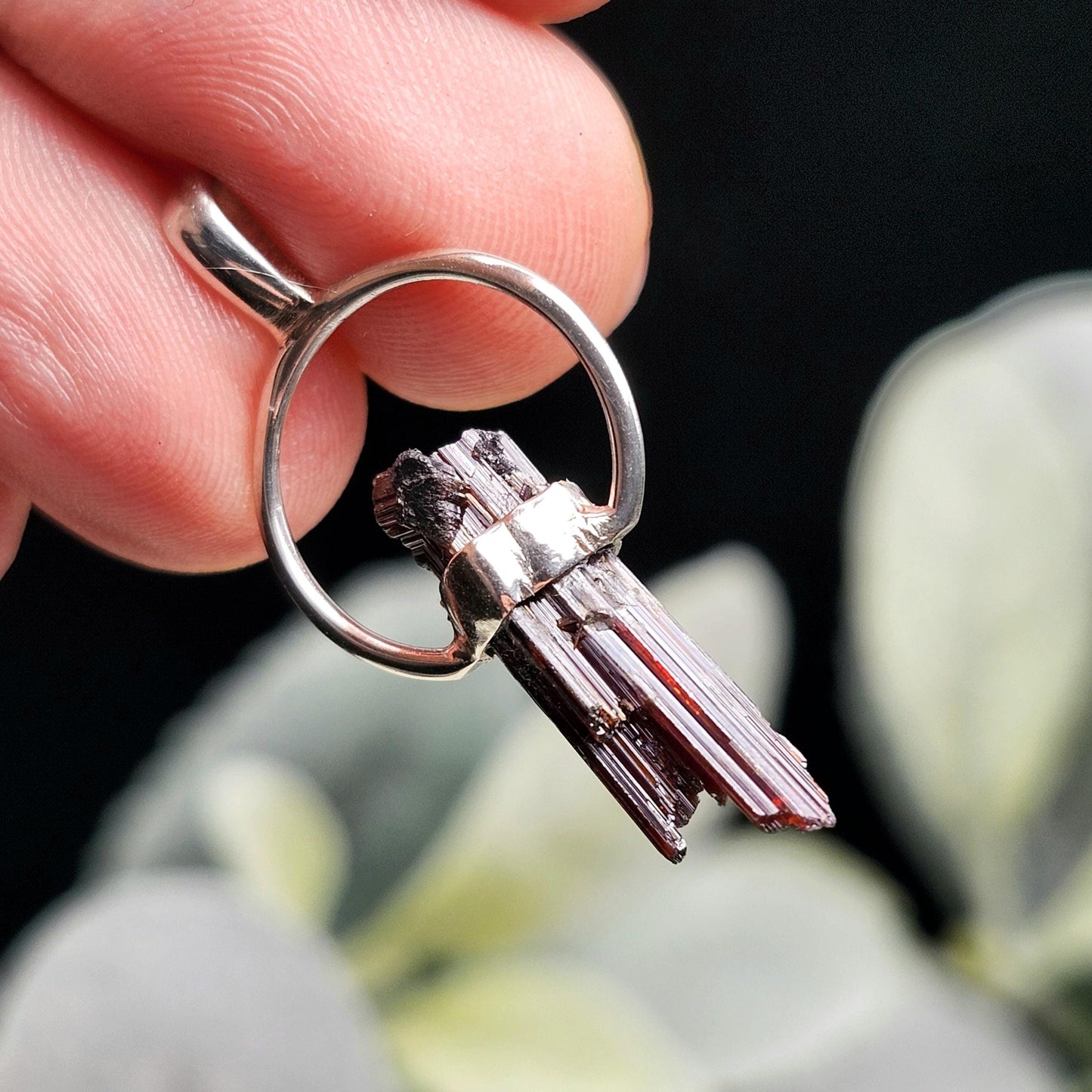 RARE Brookite Crystal Pendant, Sterling Silver