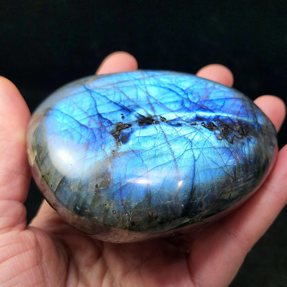 LARGE Labradorite Palm Stone 402g, Polished Labradorite Specimen, High Quality Labradorite Crystal