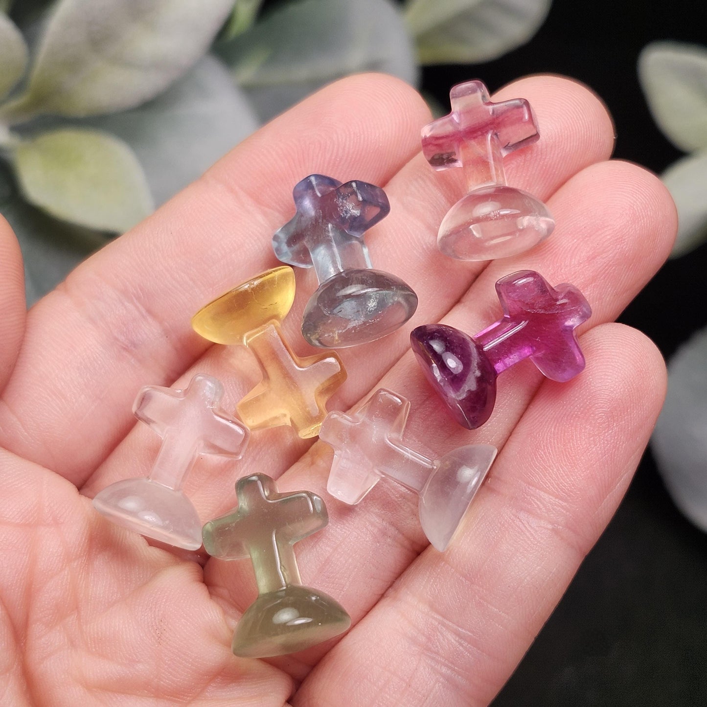 Rainbow Fluorite Cross