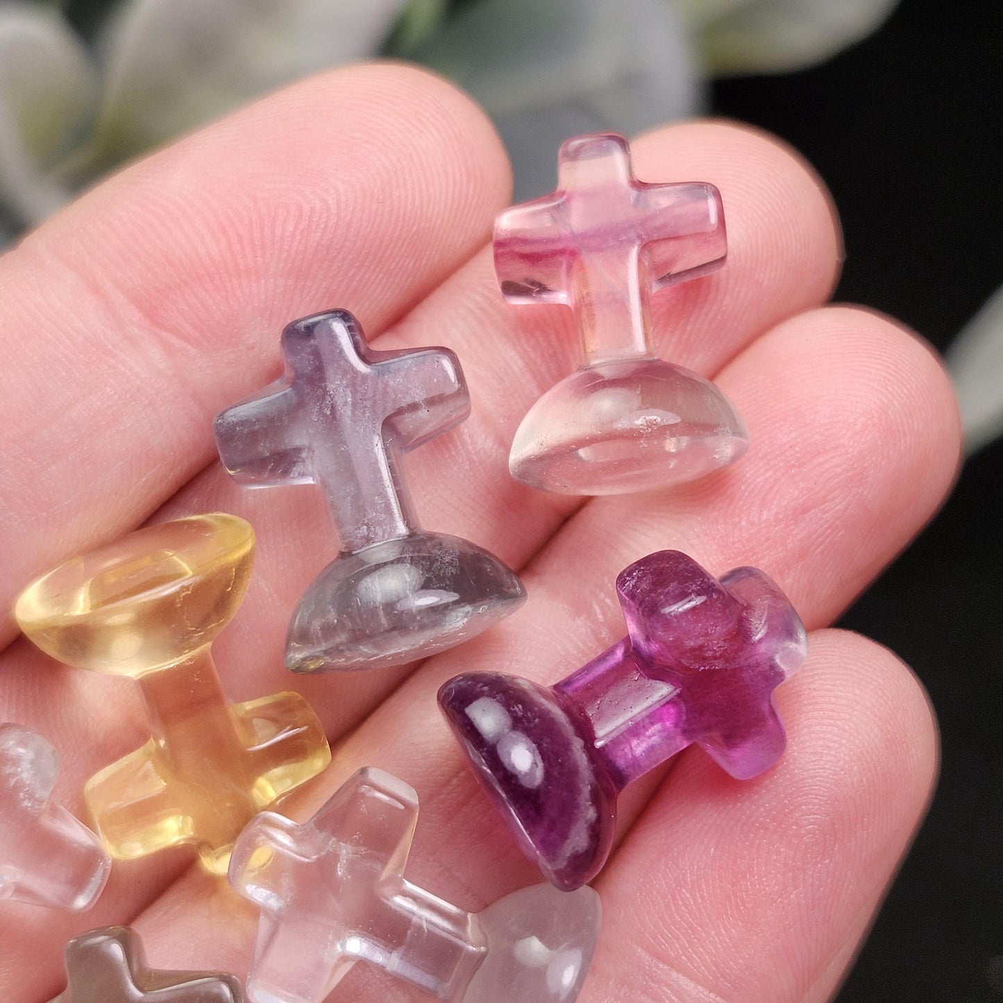 Rainbow Fluorite Cross