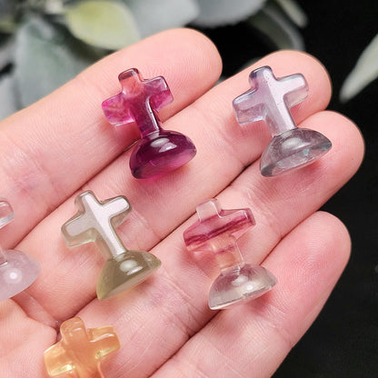 Rainbow Fluorite Cross