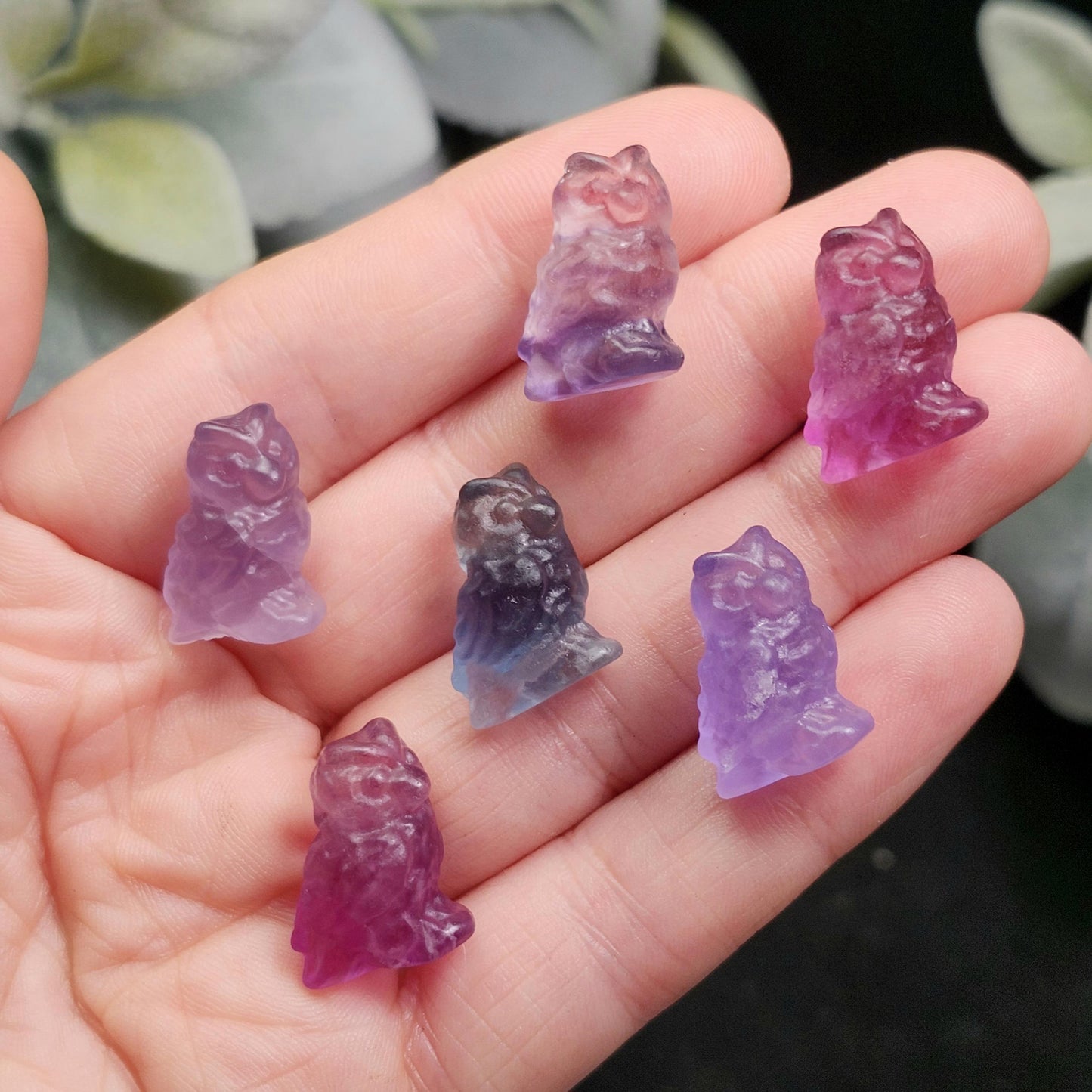 Rainbow Fluorite Owl