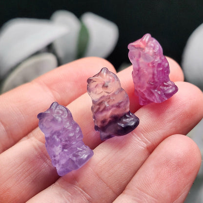 Rainbow Fluorite Owl