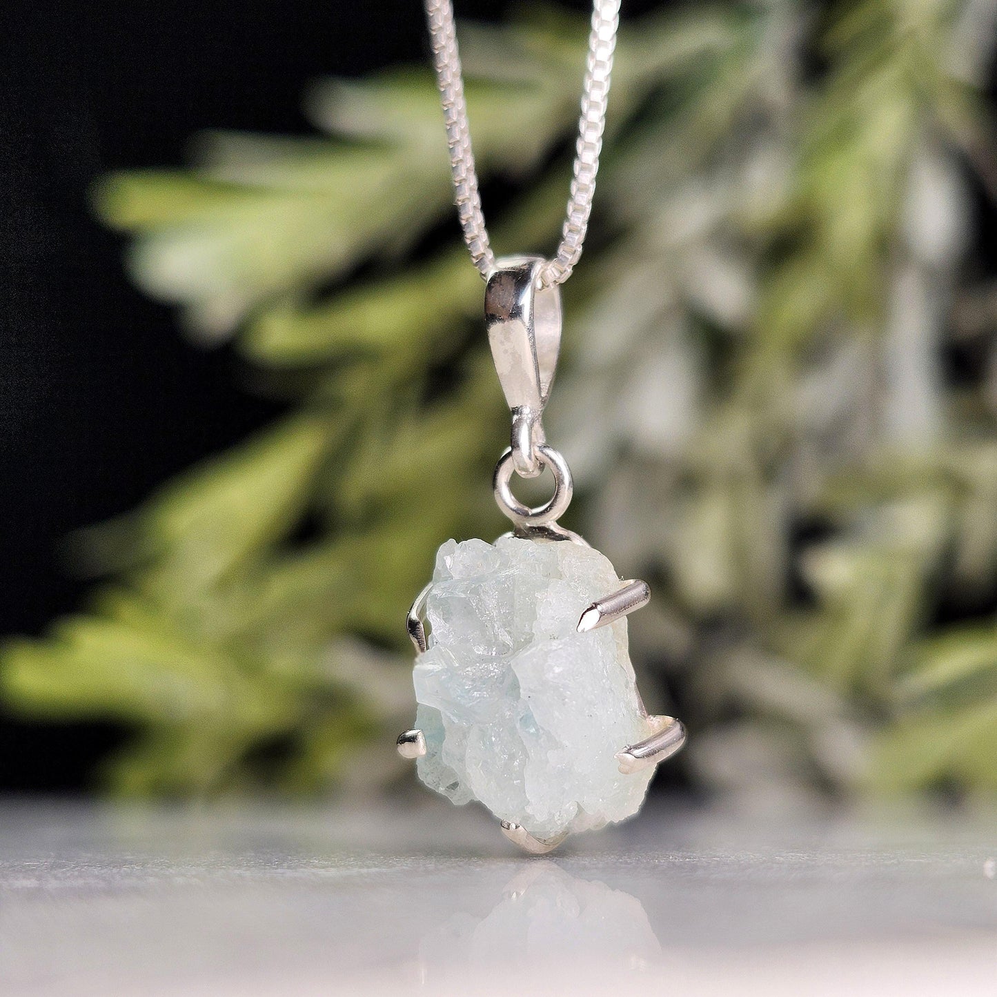 Blue Euclase Pendant, Sterling Silver Euclase Necklace, RARE Euclase Jewelry