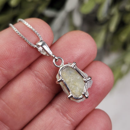 Blue Euclase Pendant, Sterling Silver Euclase Necklace, RARE Euclase Jewelry