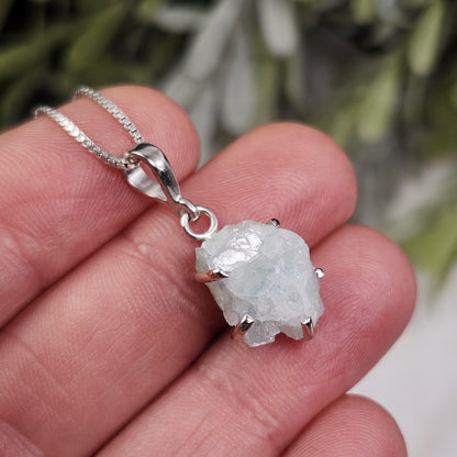 Blue Euclase Pendant, Sterling Silver Euclase Necklace, RARE Euclase Jewelry