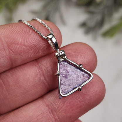 UV Bingham Blue Fluorite Pendant, Sterling Silver