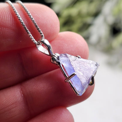 UV Bingham Blue Fluorite Pendant, Sterling Silver