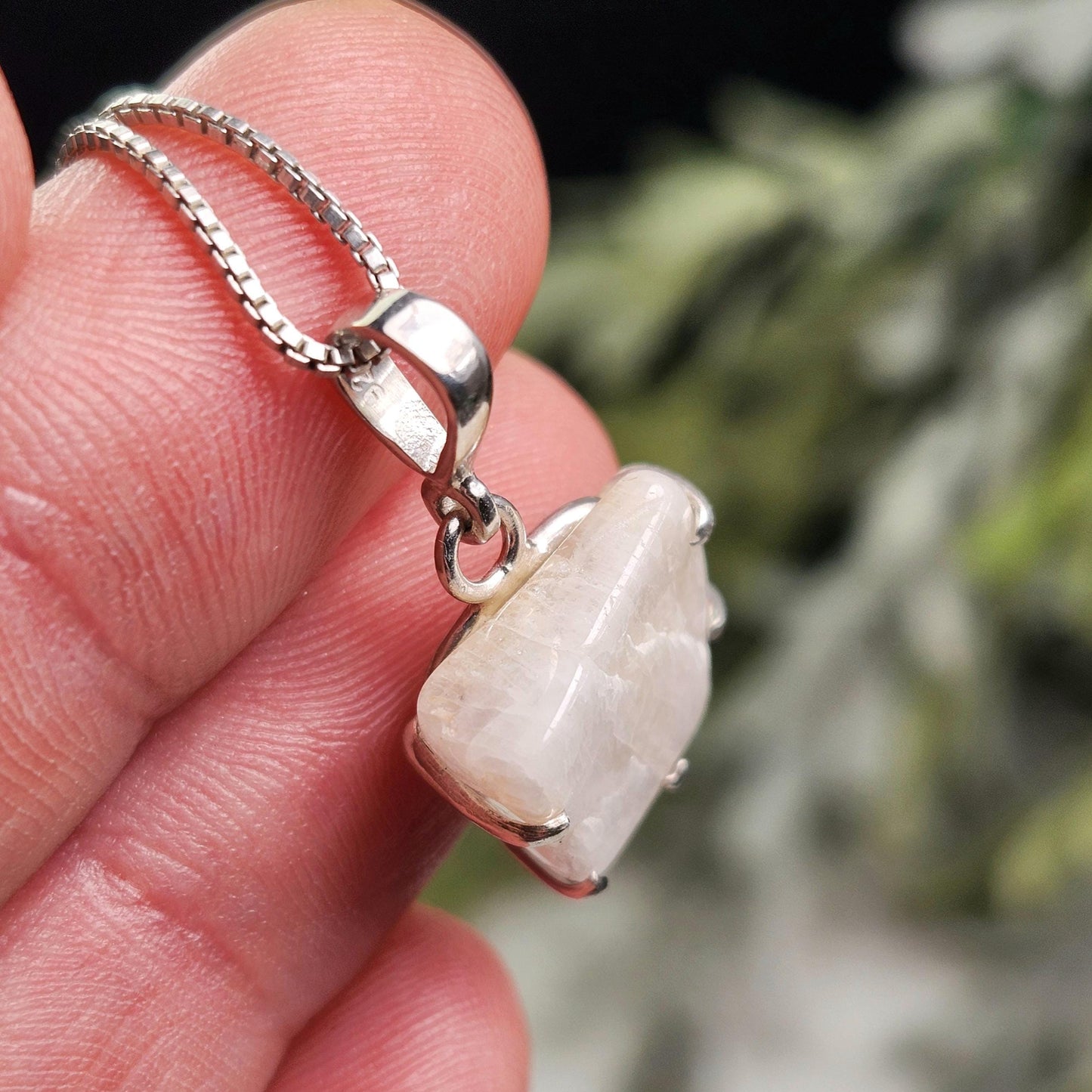 Polished Phenacite Pendant, Sterling Silver