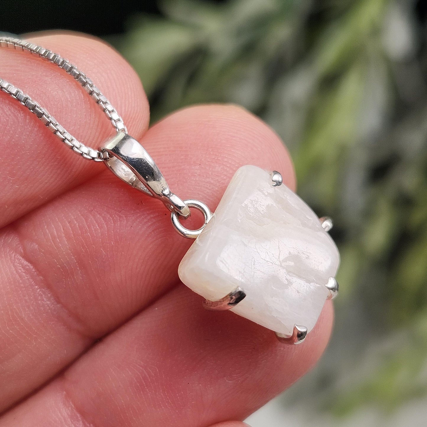 Polished Phenacite Pendant, Sterling Silver