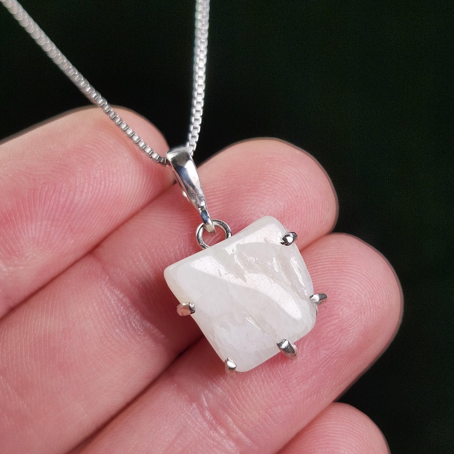 Polished Phenacite Pendant, Sterling Silver