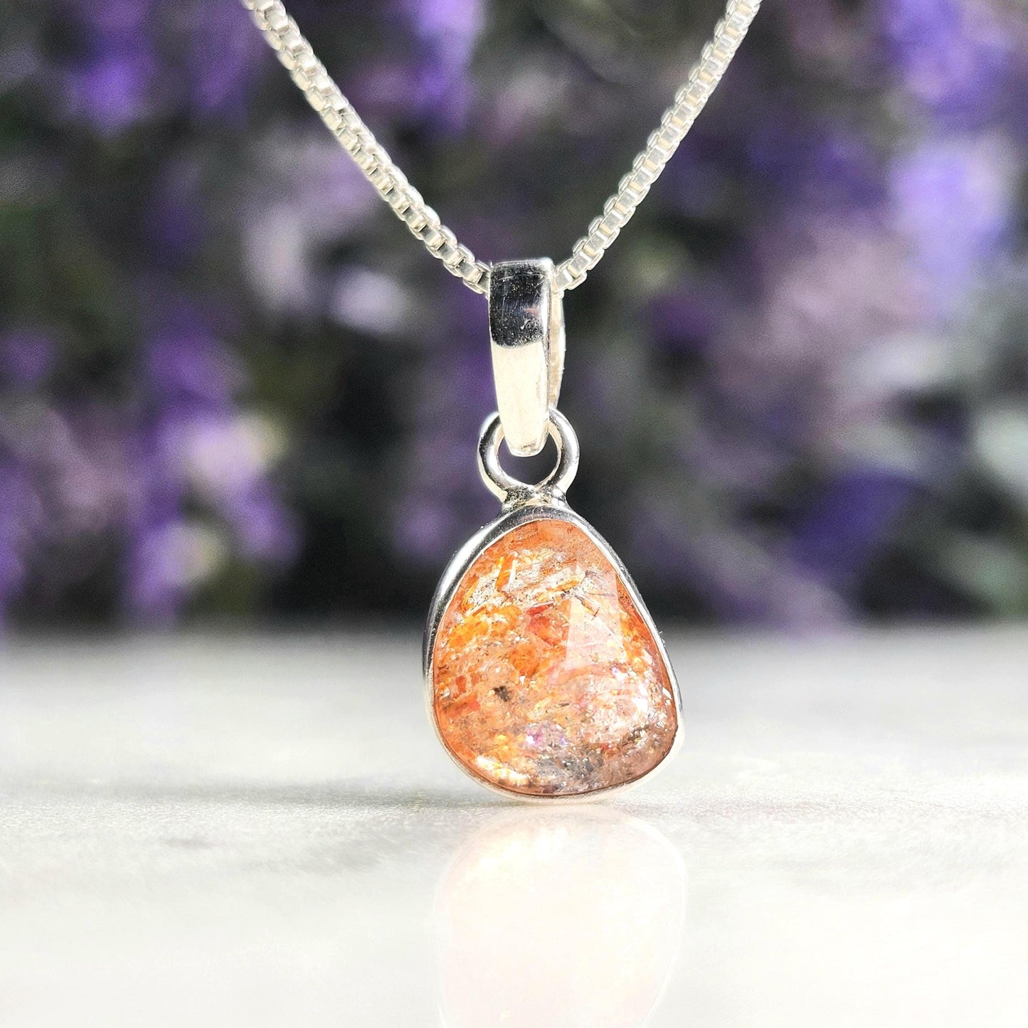 Faceted Sunstone Pendant