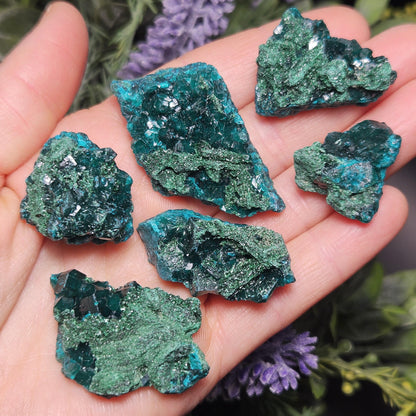 Raw Dioptase & Malachite Crystal Specimen: Rare Combo