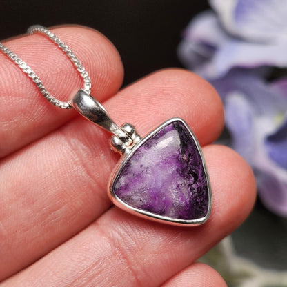 Gel Sugilite Pendant, Sterling Silver
